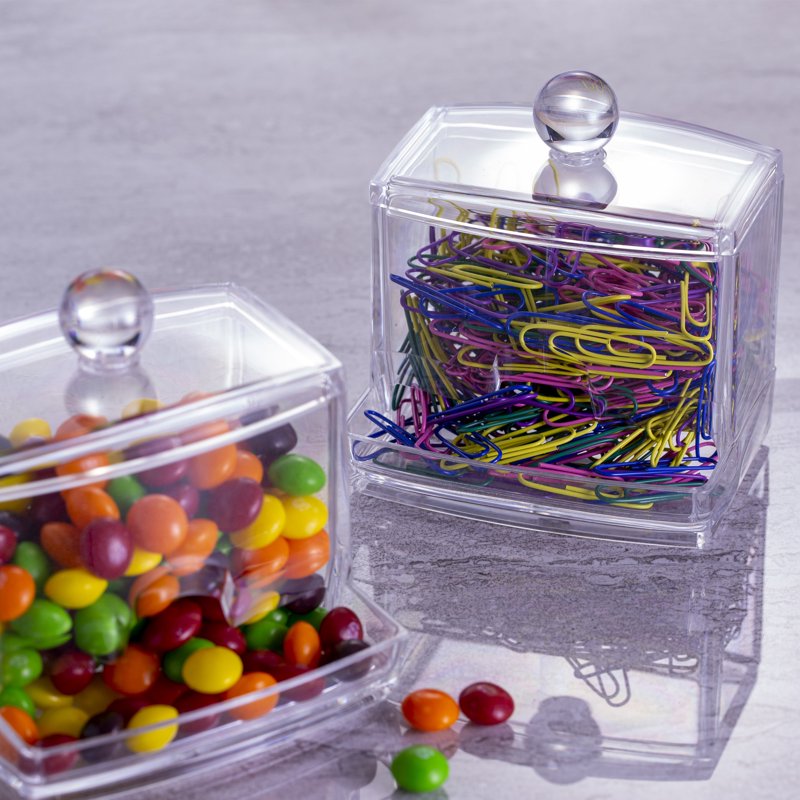 Self-Dispensing Paper Clip Holder with 250 Color Vinyl Clips - Refillable Organizing Desk Accessory