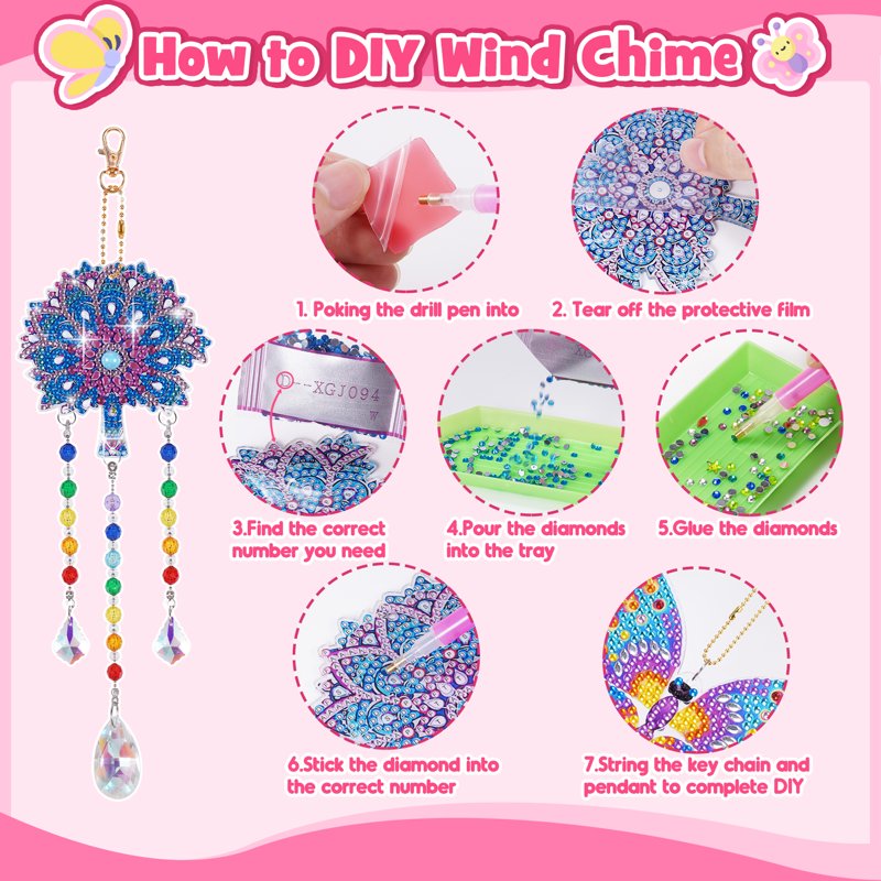 Diamond Art Craft Kit for Girls Ages 4-12 — Creative Jewelry & Wall Decor