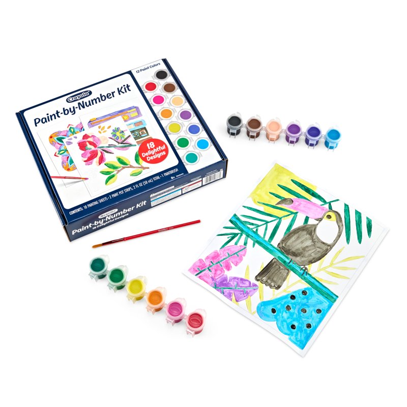 Paint by Number Kit for Kids & Adults - 20 Templates, 12 Paint Colors, Art Activity Set