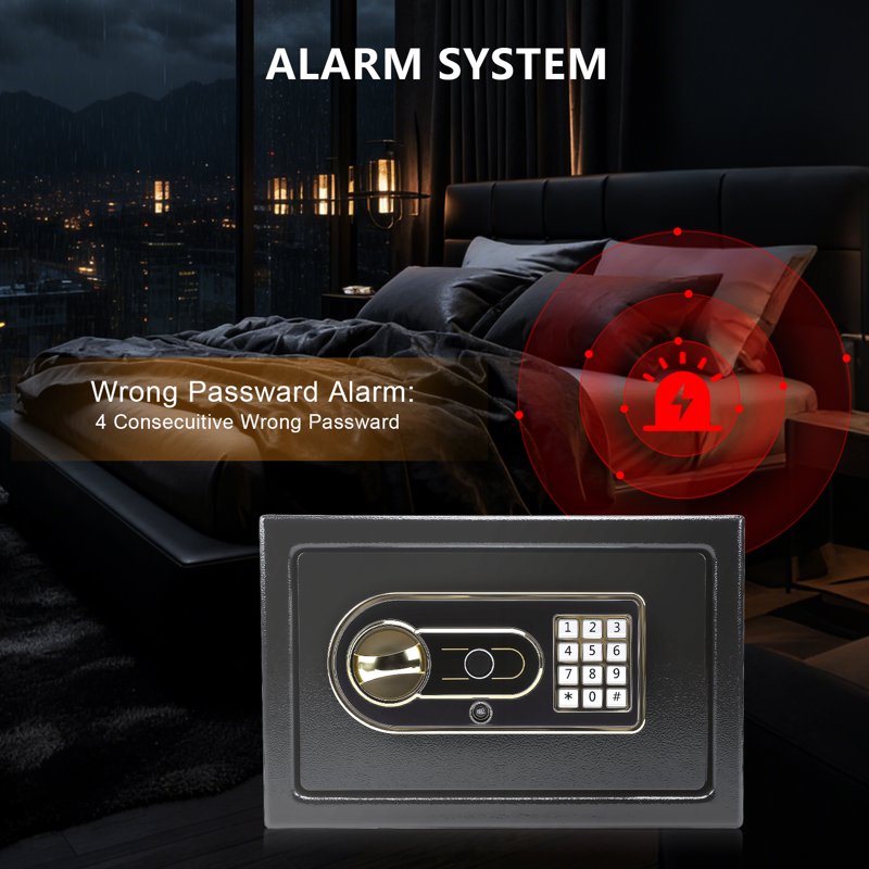 4 Cuft Electronic Digital Security Safe with Fingerprint & Alarm for Home Office Hotel