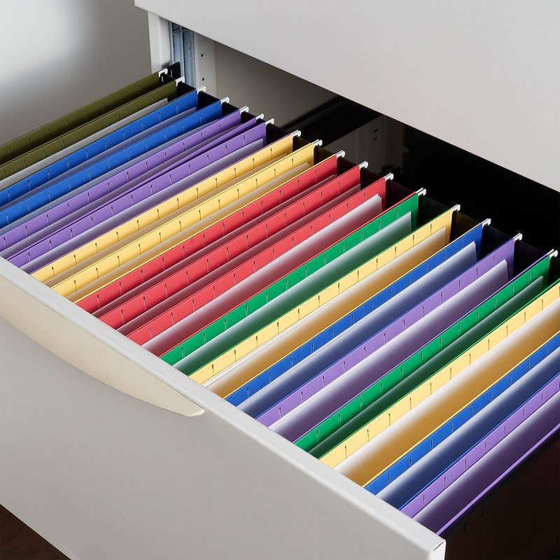 Staples Legal Size Green Hanging File Folders 25 Pack - Durable Office Organization