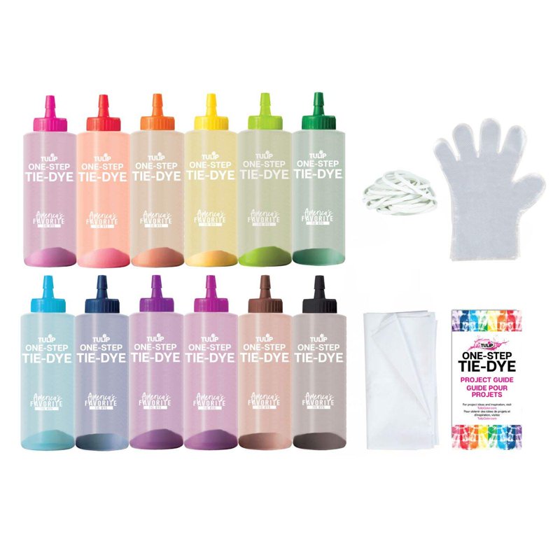 Tulip One-Step Tie-Dye Kit - 12 Vibrant Fabric Dyes for Cotton & Natural Fibers