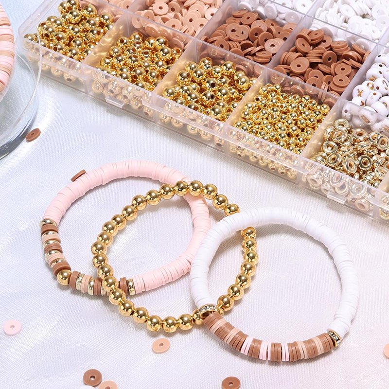 Clay Beads Jewelry Making Kit - 4 Bright Colors for Bracelets & Accessories
