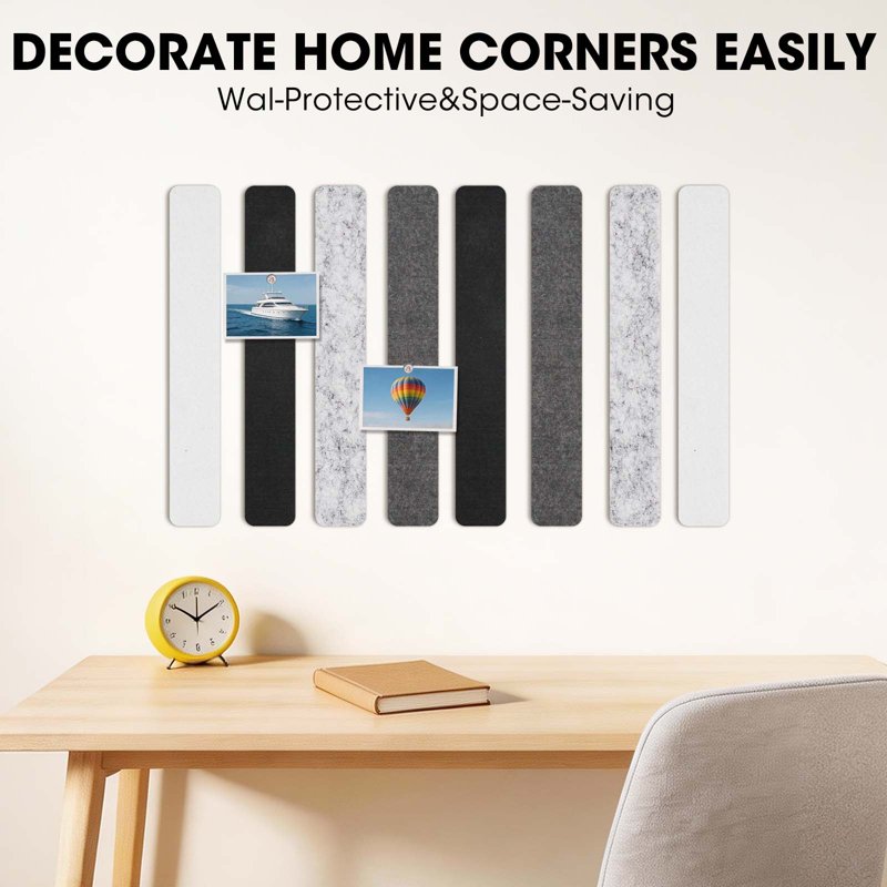 Small Cork Bulletin Board Tiles with Felt Wall Decor and Accessories