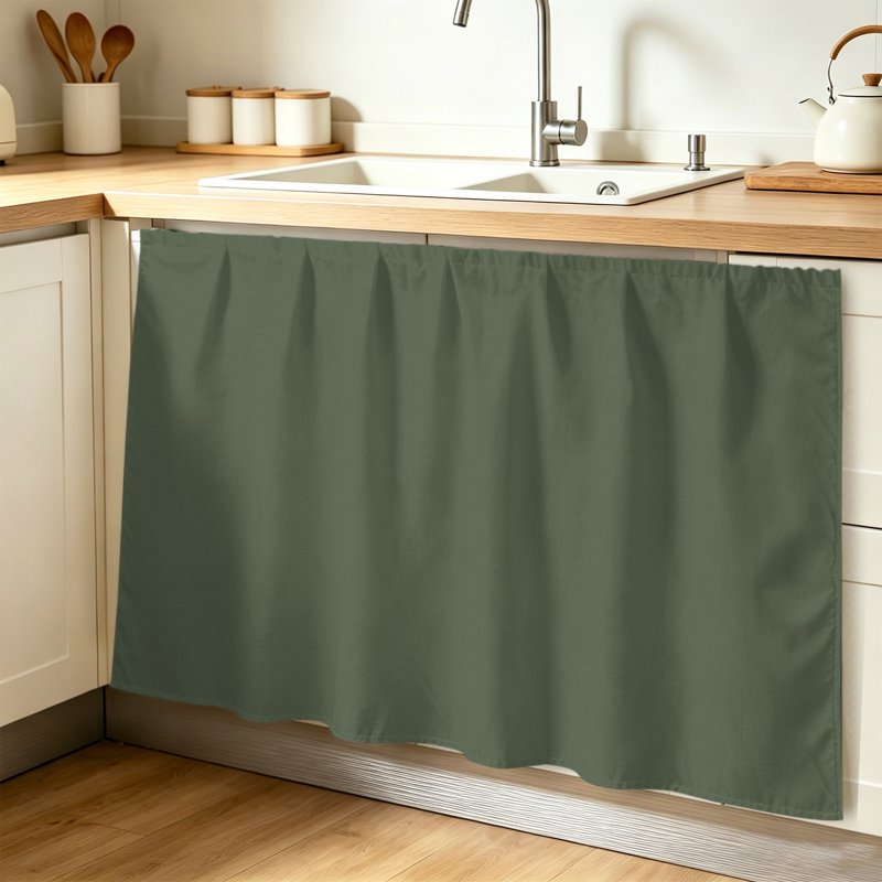 Deep Green Kitchen & Bathroom Cabinet Curtains - Multiple Sizes & Uses