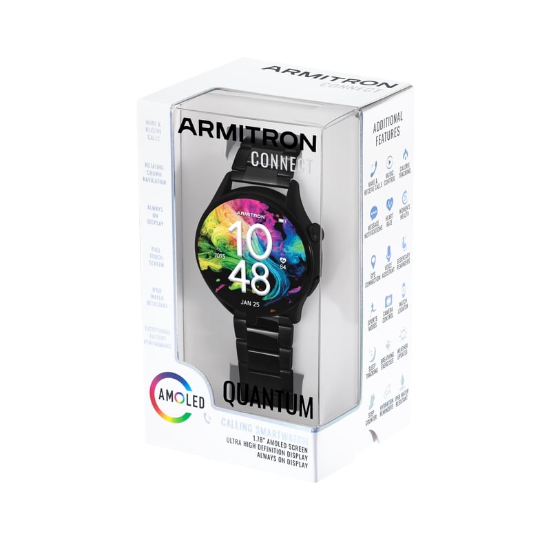 Smart Watch with Voice Assistant & 45mm AMOLED Display - Black