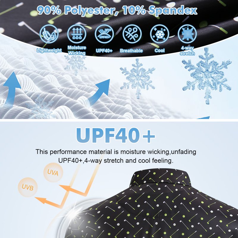 Men's Novelty Print Golf Polo Shirt - Quick Dry, Moisture Wicking Athletic Top