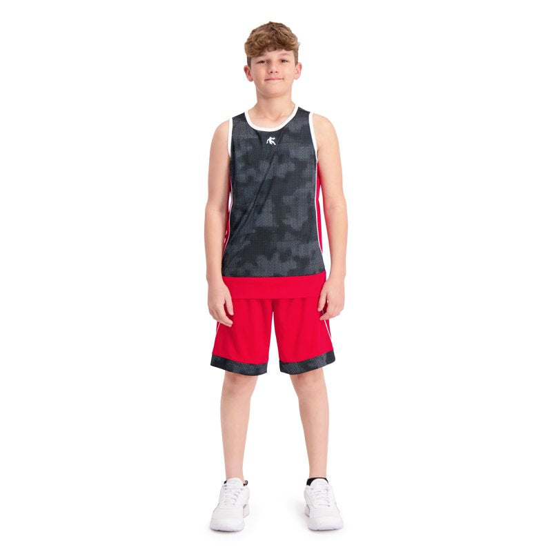 Boy's Athletic Basketball Shorts - Pull-On Mesh Performance Active Wear