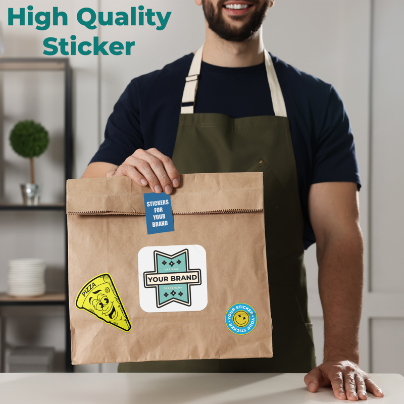 Custom Logo Stickers - Personalized Vinyl Labels Bulk Sets for Business & Packaging
