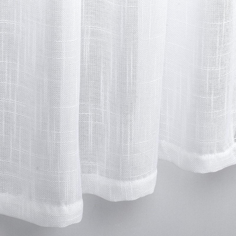 Linen Textured Semi Sheer Window Valance - Light Filtering 52x18 Inches