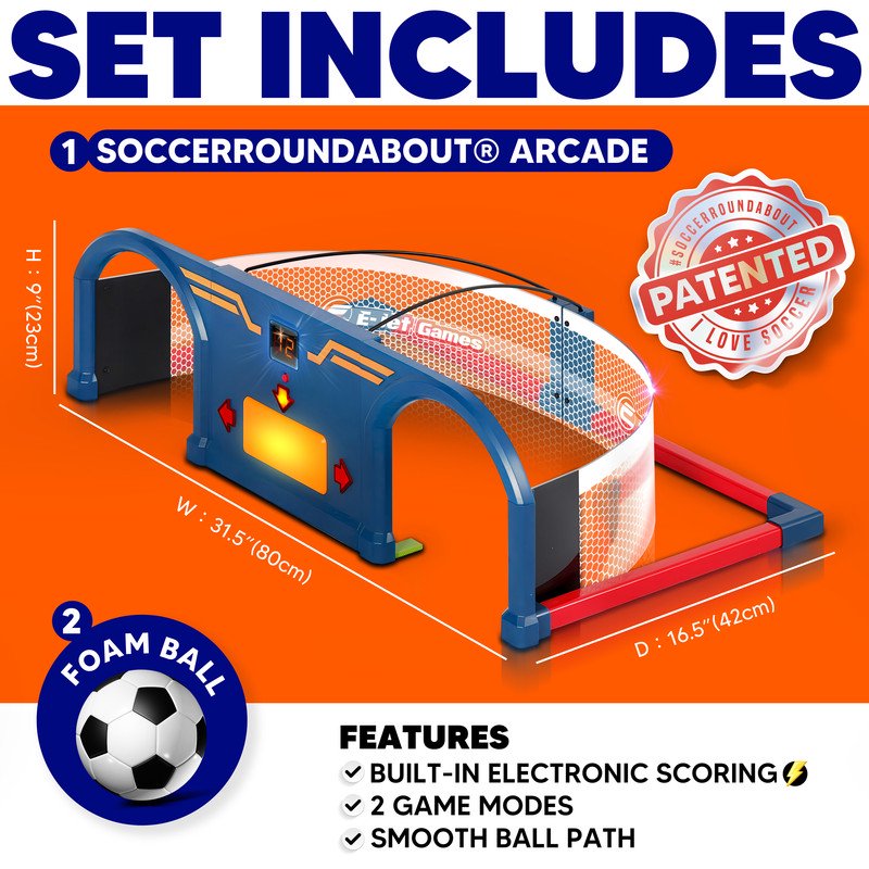 Soccer Trainer Ball Set with Interactive RoundAbout Arcade - Indoor Skill & Reflex Training