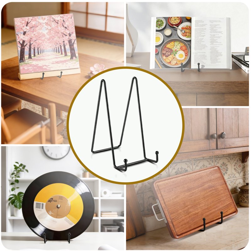 6-Inch Metal Display Stands 4-Pack for Picture Frames, Plates & Art
