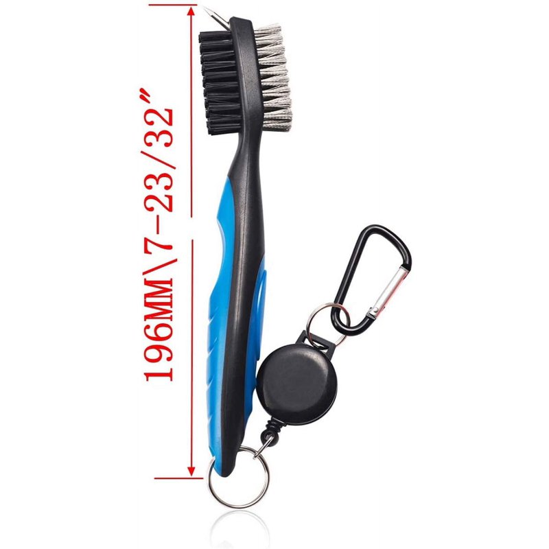 Golf Club Groove Cleaner Brush Set with Carabiner - 2 Pack