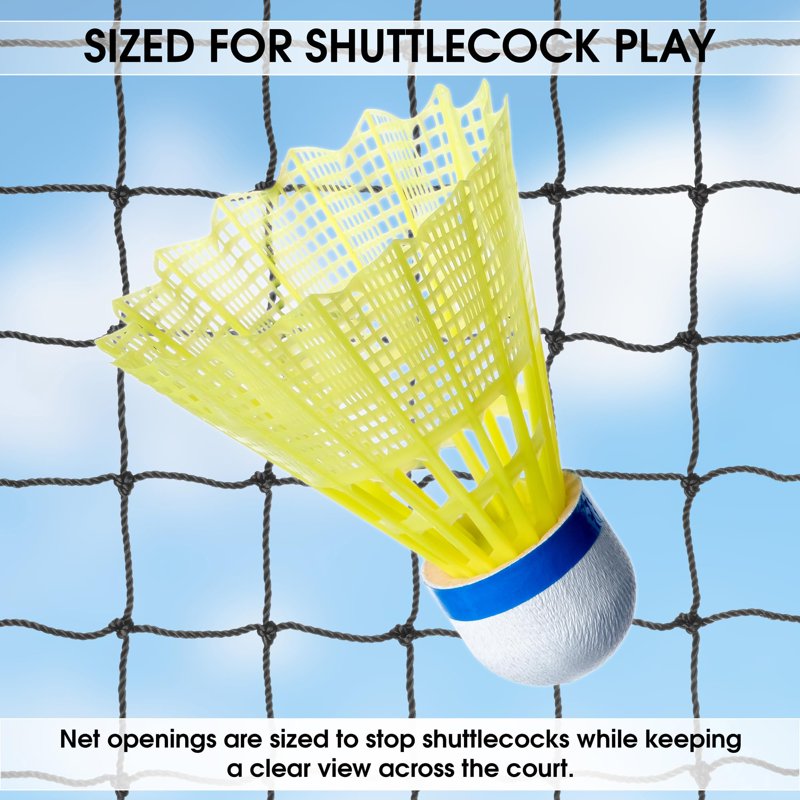 20 Ft Badminton Net for Backyard & Tournament Play - Durable Outdoor & Indoor Use