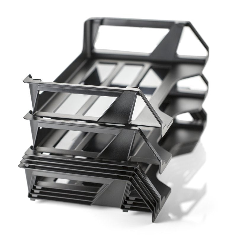 Stackable Office Letter Trays - Recycled Plastic, Black, 6 Pack