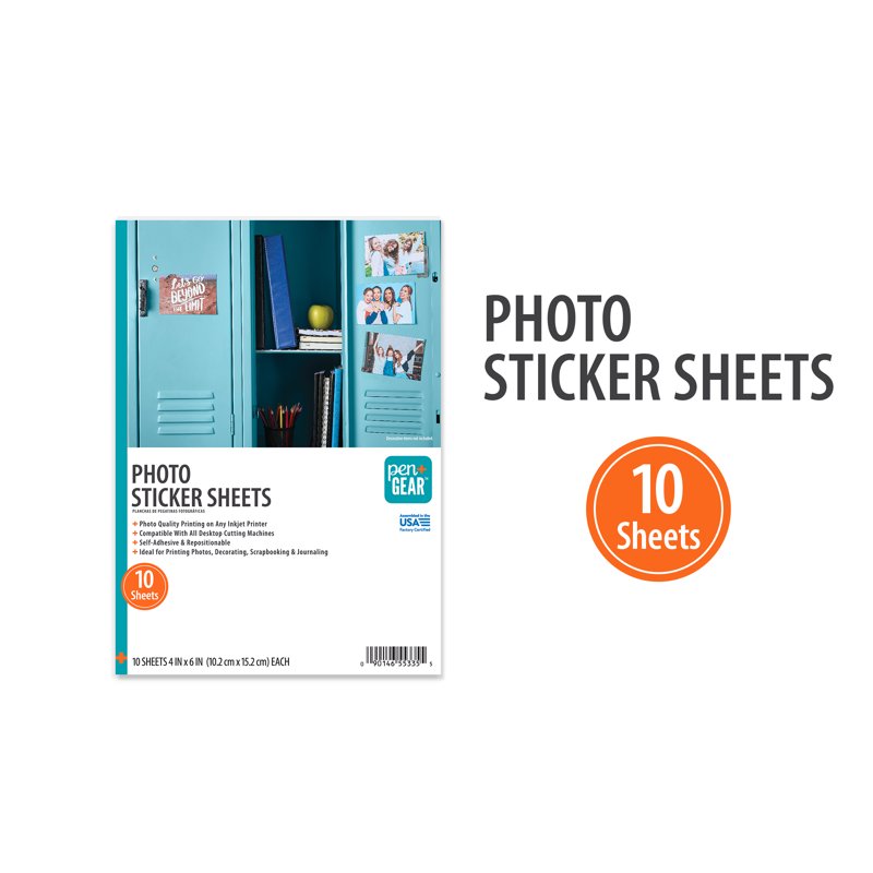 Photo Sticker Sheets for Printing and Decorating - 10 White 4x6 Sheets