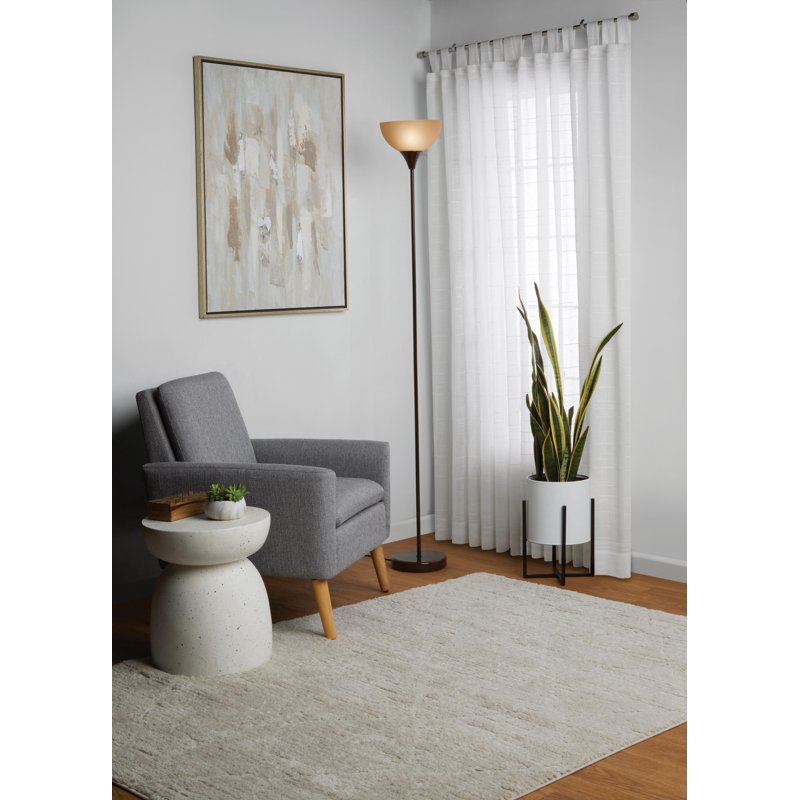 71-Inch Floor Lamp with 3-Way Rotary Switch and Modern Plastic Shade