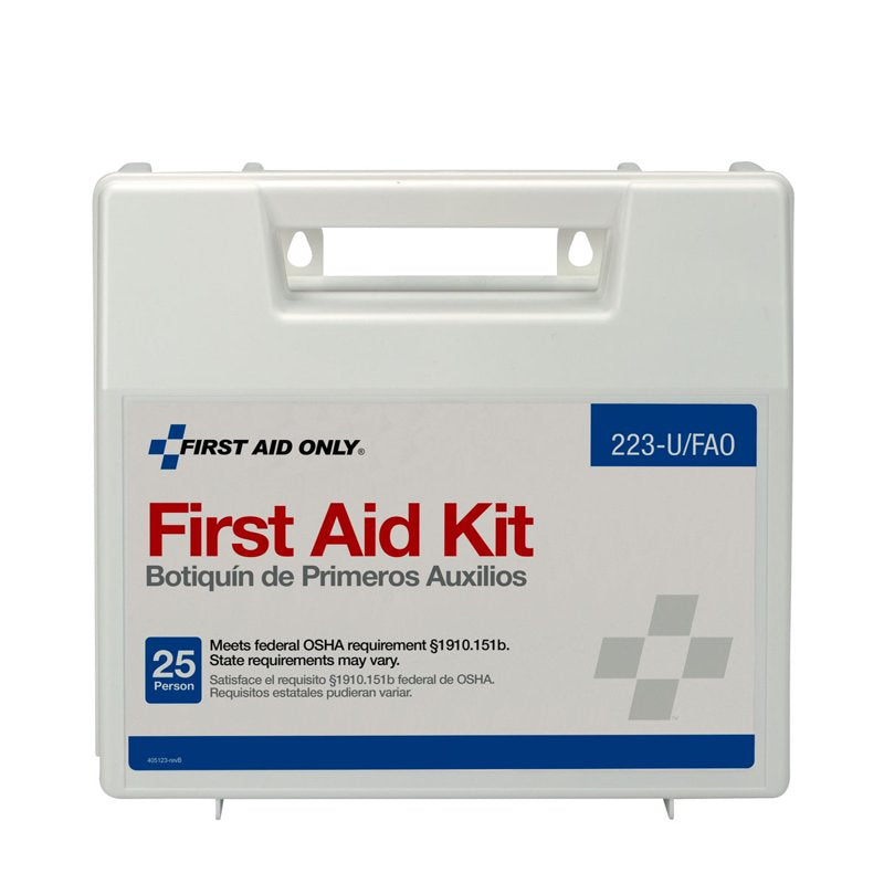 25-Person OSHA Compliant First Aid Kit with 107 Pieces, Water-Resistant Plastic Case