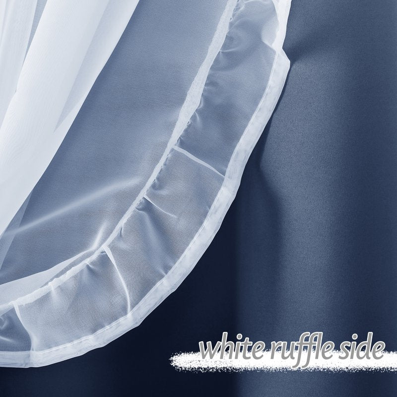 Double Layer Blackout & Sheer Window Curtains for Living Room - Thermal Insulated Grommet Drapes