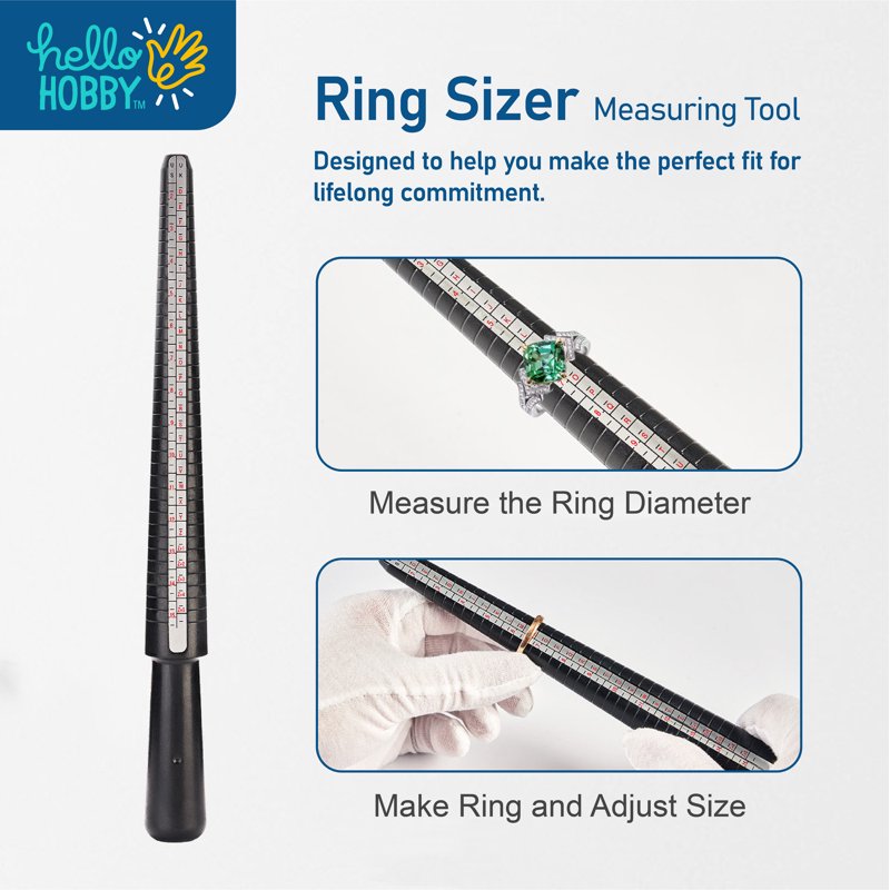 Lightweight Plastic Ring Mandrel for Jewelry Making & DIY Crafts