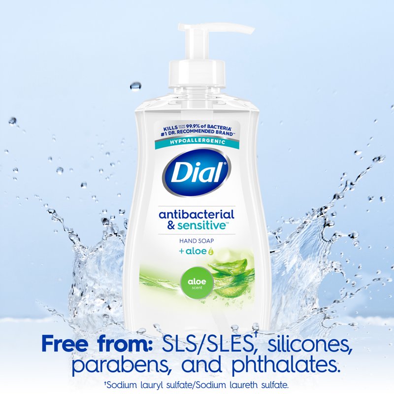 Antibacterial Sensitive Liquid Hand Soap with Aloe - Hypoallergenic, 11 fl oz