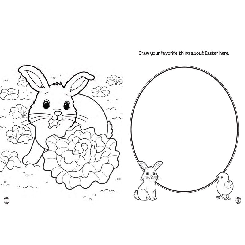 Easter Coloring & Activity Book with Crayons and Stickers for Kids - 50+ Stickers, 4 Crayons, 48 Pages