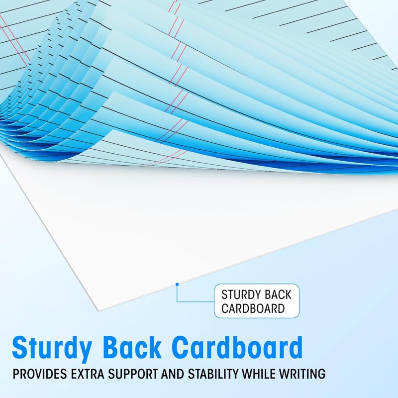 Legal Pads 8.5 x 11 Inches - Wide Ruled Notepads with Perforated Pages, 30 Sheets/Pack