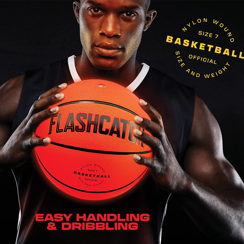 Glow in The Dark Basketball Light Up LED Sports Toy for Kids & Teens