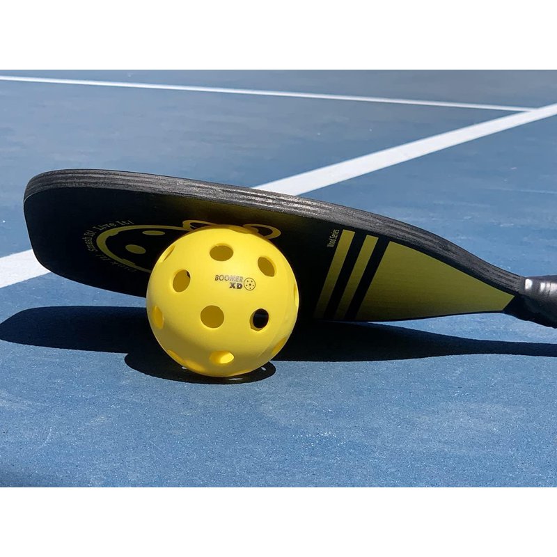 Boomer Wood Series Pickleball Paddle 7-Ply Maple with Cushion Grip & Wrist Strap — Smash Black