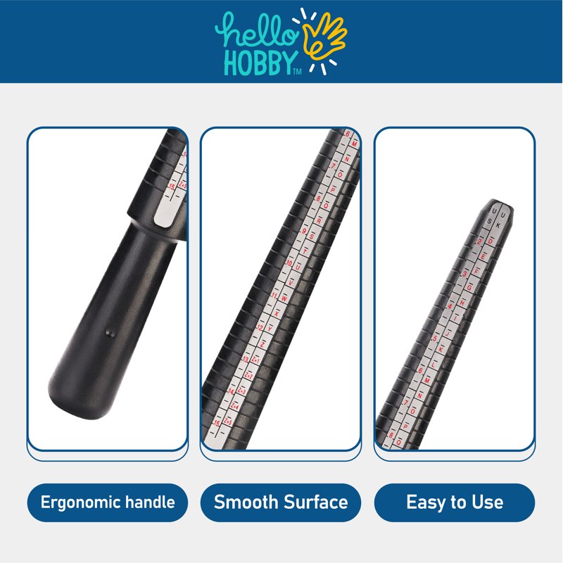Lightweight Plastic Ring Mandrel for Jewelry Making & DIY Crafts