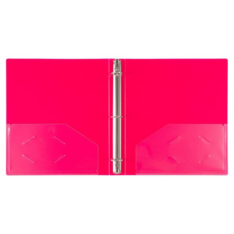 1-Inch Plastic Binder Hot Pink - 11.5 x 10.25 Inches, 1 Pack
