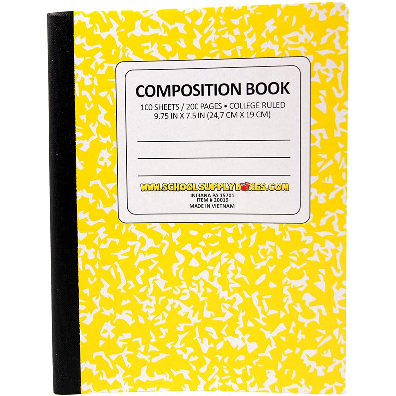 College Ruled 5-Book Bundle: Composition Books (100 Sheets each) – Classic Marble Cover