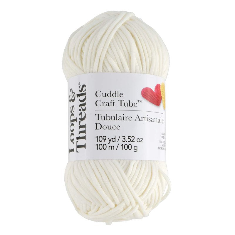 Medium Weight Tube Yarn for Knitting & Crochet - 8 Skeins, Cotton Nylon Blend