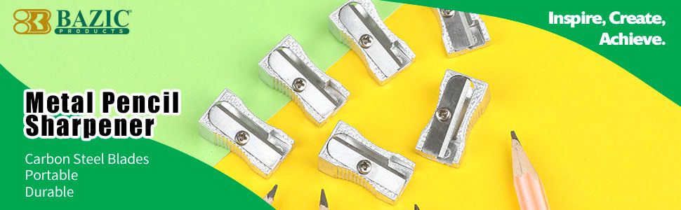 Metal Pencil Sharpener Pack - Durable Single Hole Sharpener for School & Office