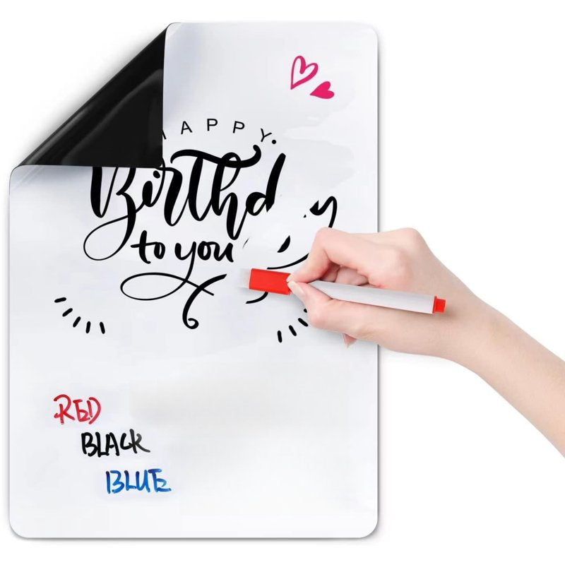 Magnetic Dry Erase Whiteboard for Refrigerator 18x12 Inch, Stain-Resistant Whiteboard Sheet for Kitchen & Office