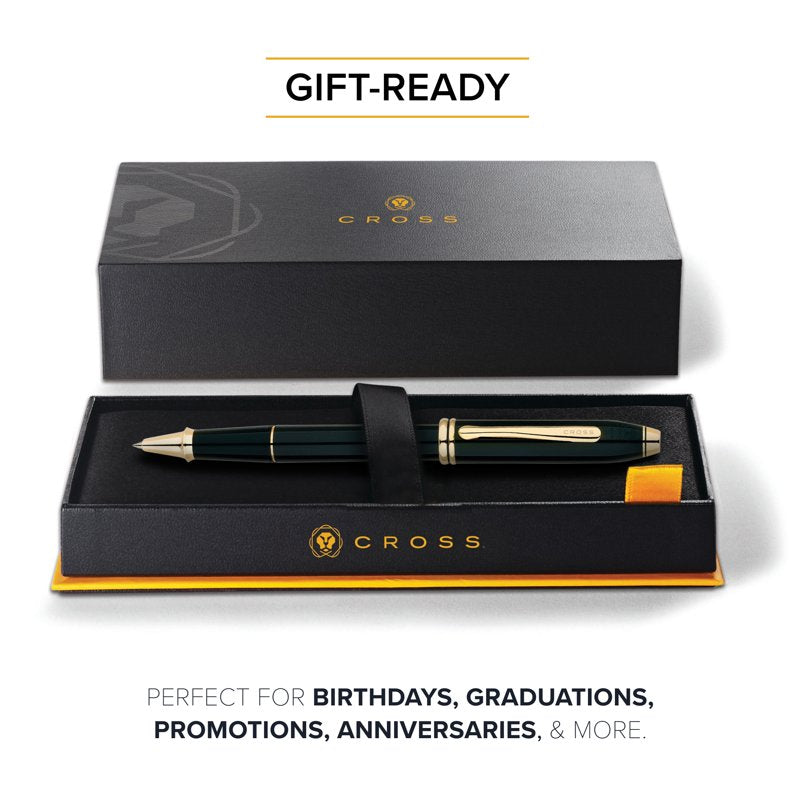 Classic Black Lacquer Rollerball Pen - Elegant Writing Instrument