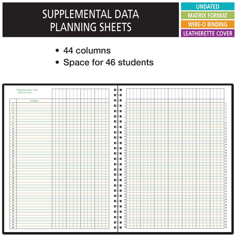 Teacher Lesson Planner Book 8.5x11 Inches - Black, Durable, Weekly & Daily Organizer