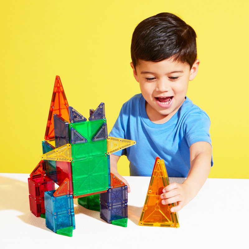 Magna-Tiles 62-Piece Magnetic Building Set for Creative Construction