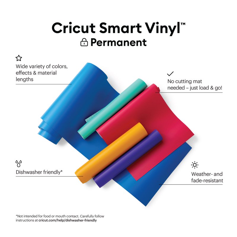 Cricut Smart Permanent Vinyl Matless Roll for Cricut Maker & Explore 13x5 ft