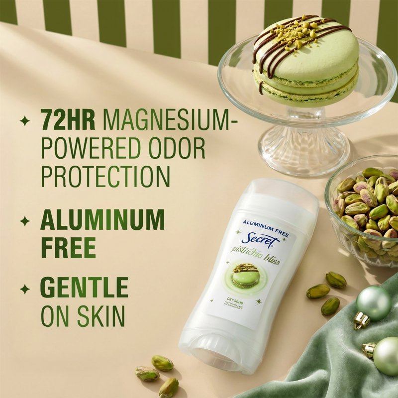 Aluminum Free Holiday Deodorant for Women - Pistachio Bliss 2.4 oz