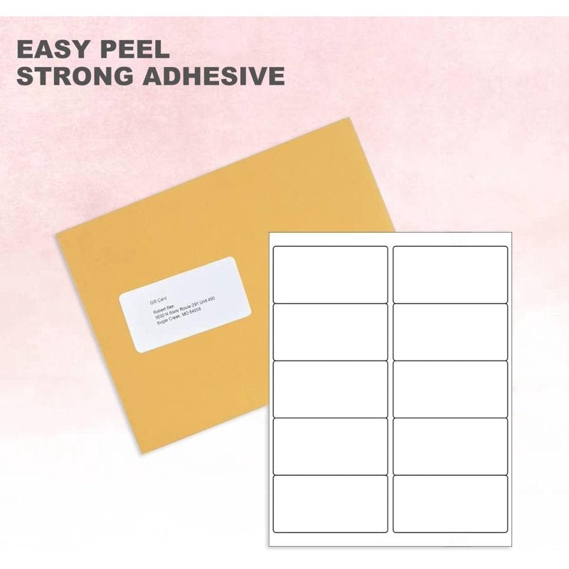 A4 Shipping Labels 2x4 Inches Printable Self-Adhesive for Laser & Inkjet - Multiple Sheets