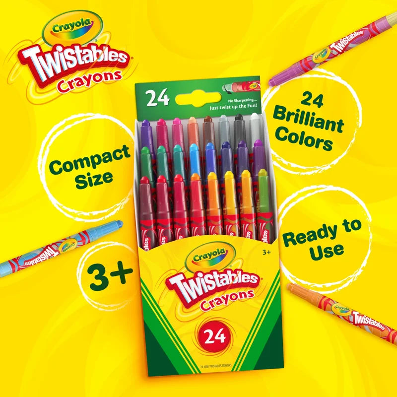 Mini Twistable Crayons Set - No Sharpening, Safe for Kids 3+