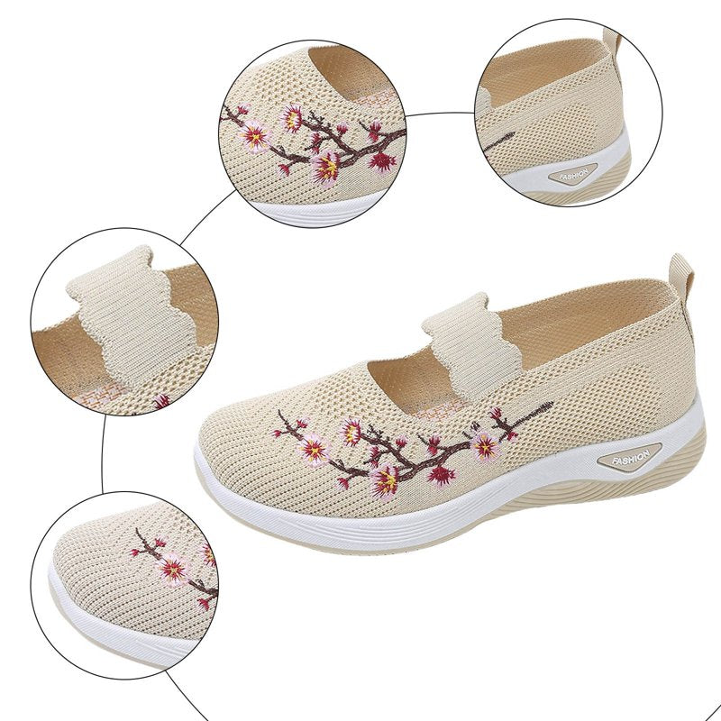 Orthopedic Slip-On Walking Shoes for Women Wide Width Support Casual Sneakers