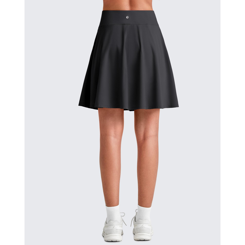 Women’s 20-Inch High-Waisted Tennis Skirt with Built-In Shorts and Pockets