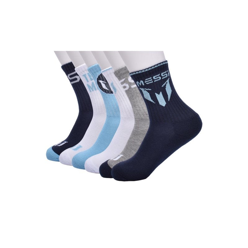 Messi Boys Crew Socks 6-Pack - Blue, Size S-L (Variation: Blue, M)