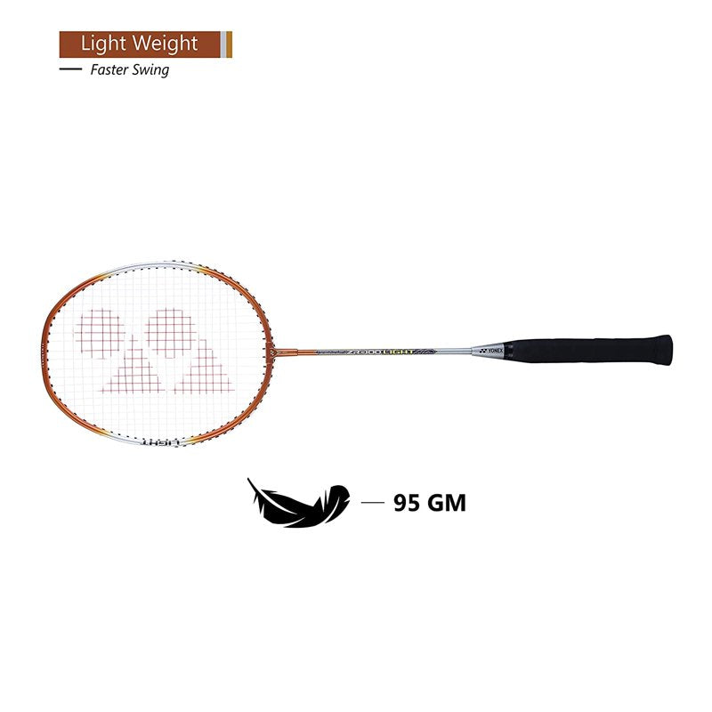 Yonex ZR 100 Light Aluminium Badminton Racquet Set of 2 - Orange, Strung, Lightweight for Beginners & Intermediate