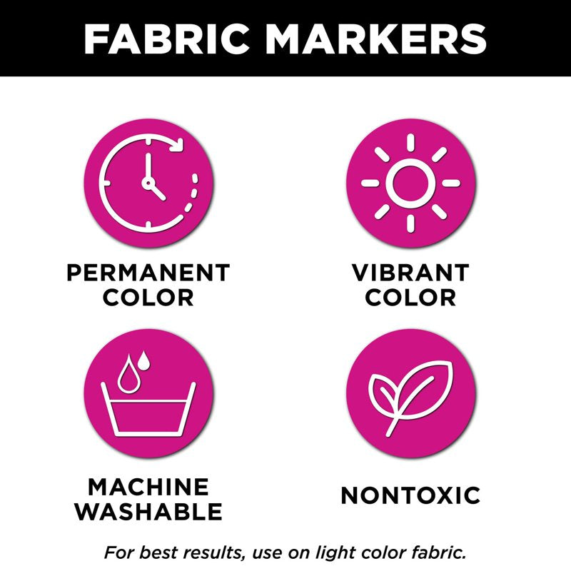 Fabric Marker - Permanent Black Jumbo Chisel Tip for Clothing & Crafts