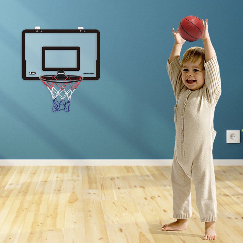 Mini Indoor Basketball Hoop Set for Door & Wall - Kids & Adults, 15.7x10.2 Inch