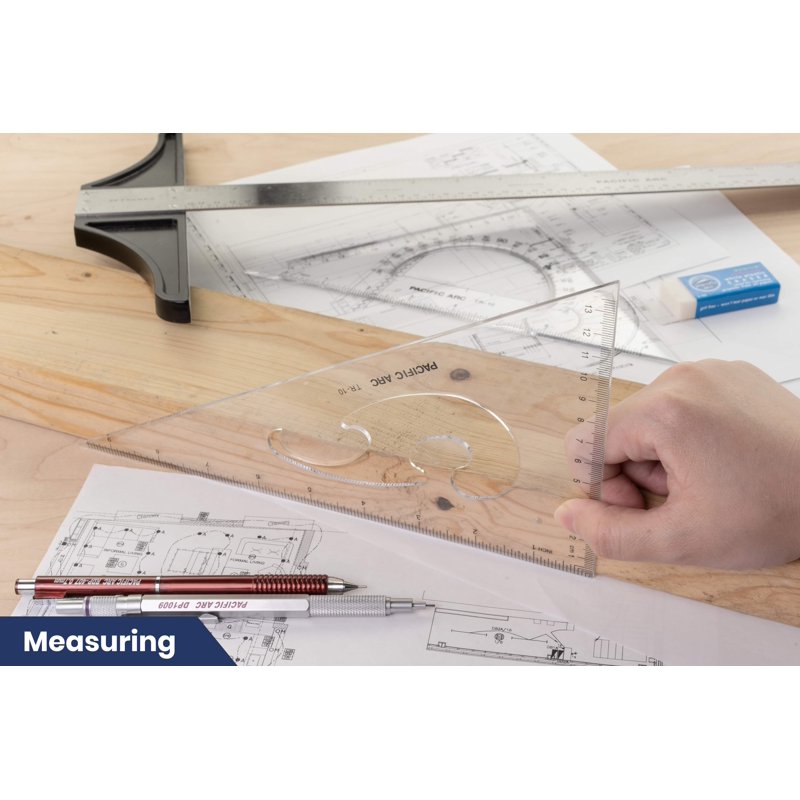 Geometry Triangle Set 10 Inch 30/60 & 45/90 Degrees for Drafting & Art