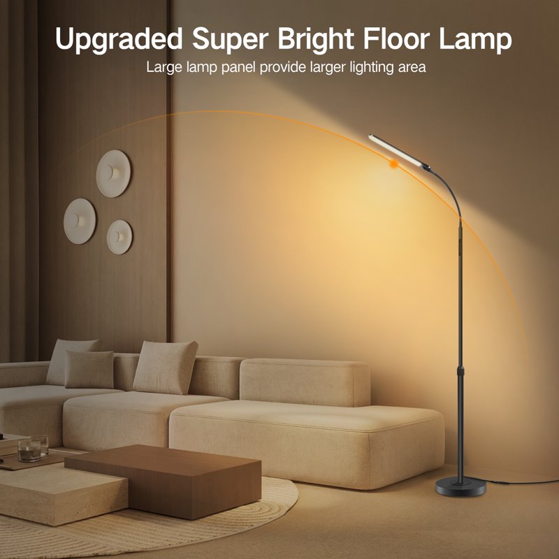 Adjustable LED Floor Lamp with Remote & Touch Control for Living Room & Bedroom